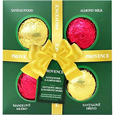 Provence Šumivá bomba do koupele santalové dřevo, mandle 4 x 90 g – Zboží Dáma