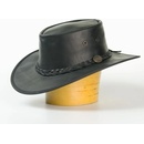 Barmah Hats Pánský kožený klobouk Australák černý