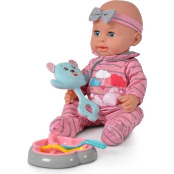 Moni Пишкаща кукла-бебе Moni Toys - С шезлонг и аксесоари, 36 cm (108407)