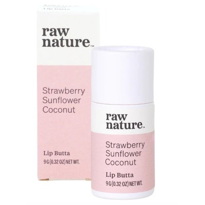 Raw Nature, Natural Lip Balm, Натурален балсам за устни, Ягода, 9 g