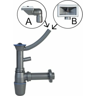 Novaservis Siphons Sink trap, 49 mm, plastic NSP49