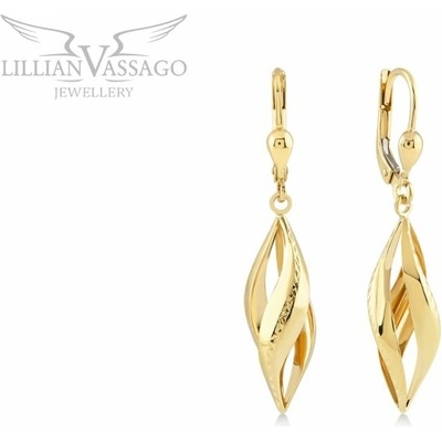 Lillian Vassago Zlaté elegantné visaice náušnice LLV06-GER388