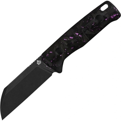 ! QSP Knife Baby Penguin 14C28N, black stonewash, Purple shredded CF QS130BP-E2