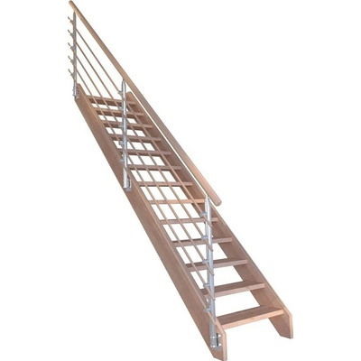 StarWood Schody Mykonos Pro bukové rovné 90cm otevřené design.dřev.zábradlí L/P