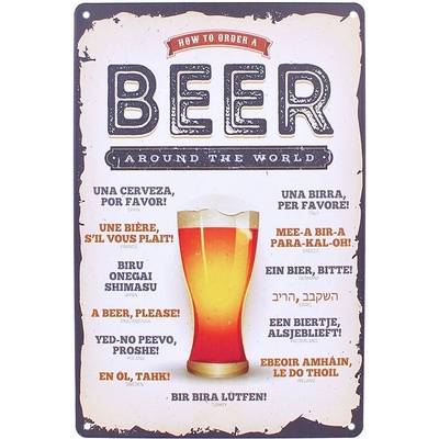 Tabuľa plechová Retro Beer 30x20cm