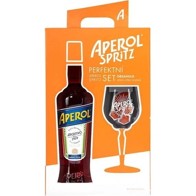 Aperol 11,0% 0,7 l (dárkové balení 1 sklenice)