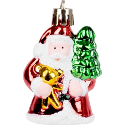 Ozdoba MagicHome bal. 6 ks, santa, na vianočný stromček, 6 cm