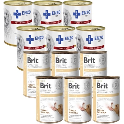 Brit GF Veterinary Diets Dog Hepatic 6 x 400 g a Enzo Vet Hepatic 6 x 400 g