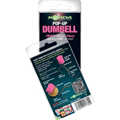 Korda Slow Sinking Dumbell Fruity Squid 16mm růžová ovoce-oliheň potápivá imitace nástrah 5ks