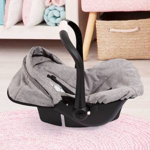 Bayer Car Seat for Nosidelko Doll with Canopy Grey with Crown 67910AA