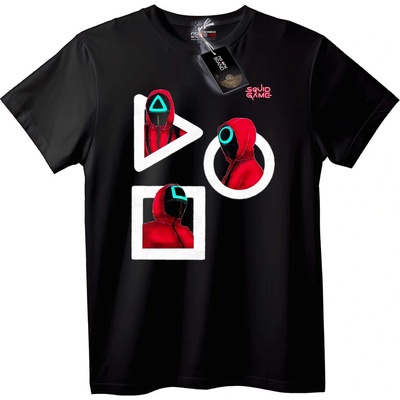 NOONEBRAND Тениска Squid Game с червена качулка - 2XL, Black