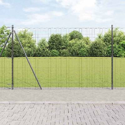 OMAXI Evropský plot s betonovou základnou 10 x 1,6 m Šedá Síťovina 243270