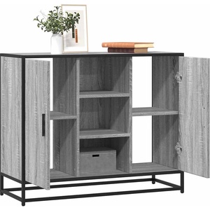 vidaXL Сайдборд, сив сонома, 92x35x76 см, инженерно дърво (849017)
