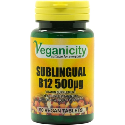 Veganicity vitamín B12 500µg Methylcobalamin 90 vegan tablet