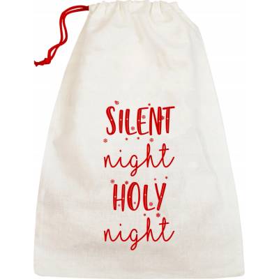 Allbag BAVLNENÉ VRECKO na DARČEKY 25x40 cm ECRU 145g VIANOČNÉ - Tichá Noc