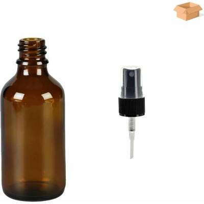 Luna Skleněná lékovka s černým kosmetickým rozprašovačem 50 ml 110 ks