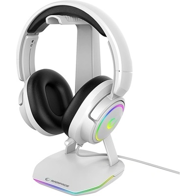 Everest Стойка за слушалки Rampage - TOWER T14 (бяла, пластмасова, USB HUB, RGB) 39068 (39068)