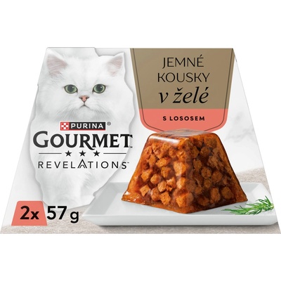 Gourmet Revelation jemné kousky s lososom v želé 2 x 57g