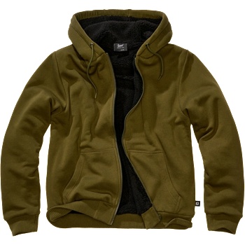 Brandit Мъжки суичър с топла подплата Sweatjacket Teddylining, маслиненозелен (5038.15001)