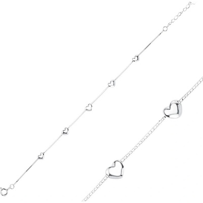 Olivie Stříbrný srdíčkový náramek 9617