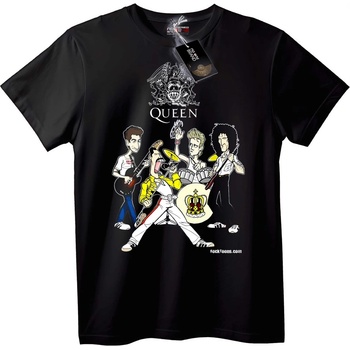 NOONEBRAND Тениска Queen Карикатура Банда - S, White