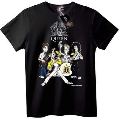 NOONEBRAND Тениска Queen Карикатура Банда - S, White