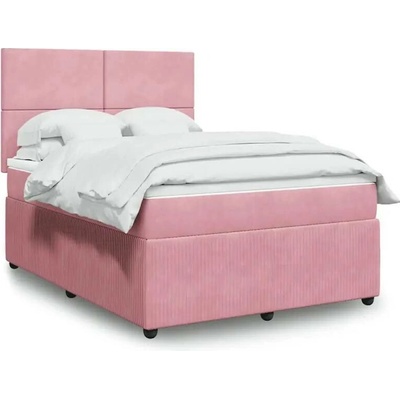 vidaXL 11461.3294681 Boxspring postel s matrací růžová samet