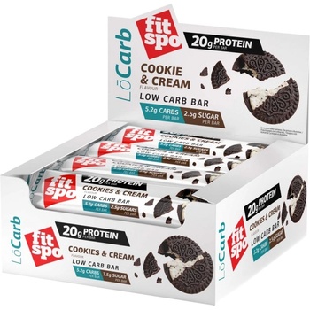 FIT SPO LoCarb Protein Bars | Keto Friendly [12 x 60 грама] Бисквити с крем