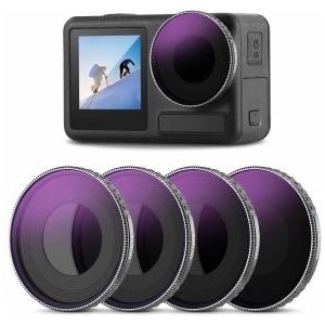 NEEWER ND/CPL filter set compatible with DJI Osmo Action 4/Action 5 Pro (pack of 4), screw-on ND8/PL+ND16/PL+ND32/PL+ND64/PL polarizing filter action camera accessories, multi-layer optical HD glass, FL-A14 