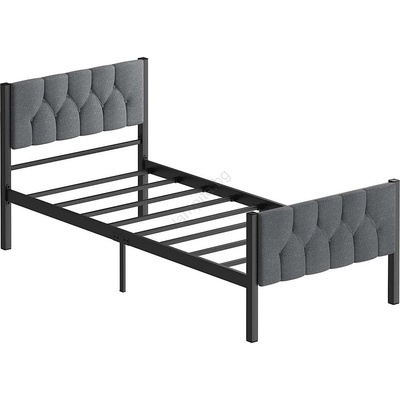 ASIR GROUP Метално единично легло KAROM 90x200 см, сиво, товароносимост 120 кг (AS3241)