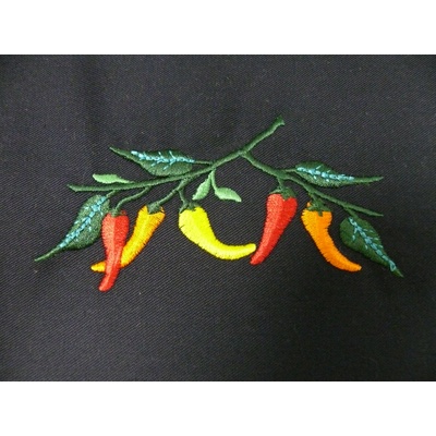 Чунче-ЕООД Bgl ab-6607 Престилка черна бродерия люти чушки