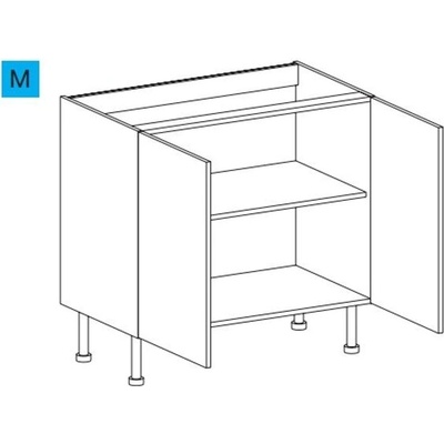 EBS ES902DB skříňka spodní dvoudvéřová 90 cm bílá lesk 1 set