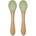 NATURAL Силиконови лъжички с бамбук Lorelli - Natural, 2 броя, Fresh Green (10230680004)