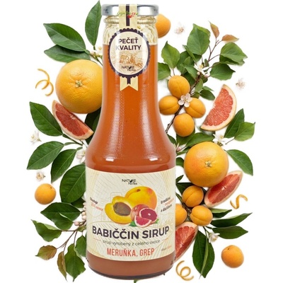 Nature Notea Babiččin sirup Meruňka & Grep 0,5 l