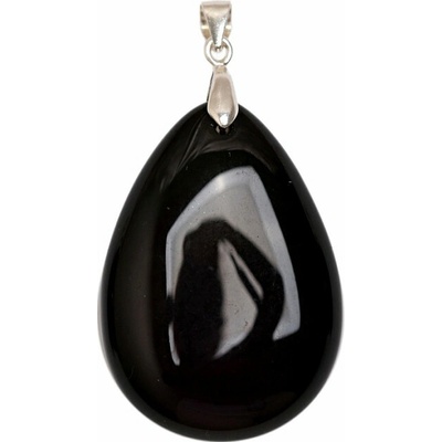 Nefertitis Obsidián černý nebeské oko přívěsek stříbro NF63464