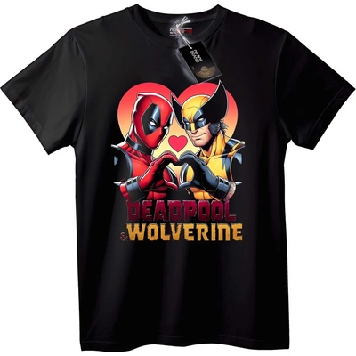 NOONEBRAND Тениска Love Deadpool & Wolverine - 5XL, Black