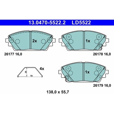 ATE Brzdové doštičky 13.0470-5522.2
