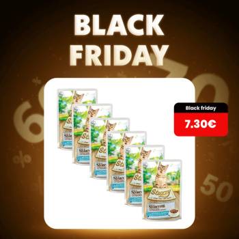 Stuzzy Cat Shreds trhané mäso z bielych druhov rýb 6 x 85 g