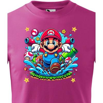 Dětské tričko Super Mario vodní akce PurpurováCanvas Dětské tričko Bezvatriko.cz 3220