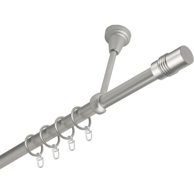 OK-GarnýžeCZ Garnýž kovová jednořadá 16mm Cylinder satina 250 cm do stropu / kroužky s háčkem