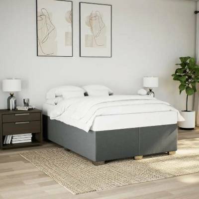 vidaXL 11461.3284486 Rám postele bez matrace tmavě šedý textil