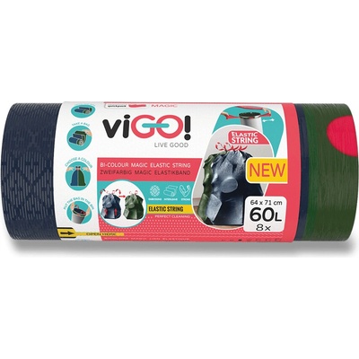 viGO! Magic Bi-colour zatahovací pytle 60 l 23 µm 8ks