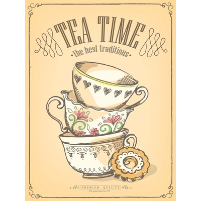 Ceduľa Premium Quality - Tea Time - The best traditions