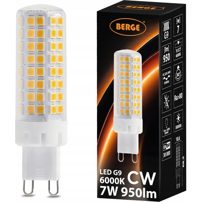 Berge LED žiarovka G9 8W 800Lm studená biela
