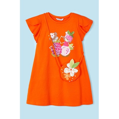 Mayoral Детска памучна рокля Mayoral в оранжево къса разкроена (3948.6M.Mini.PPYH)