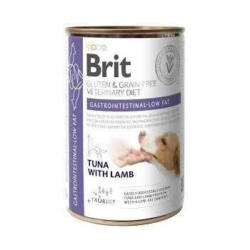 Brit Veterinary Diets Gastrointestinal-Low Fat за кучета с храносмилателни разстройства с Риба Тон и агнешко месо 400 g