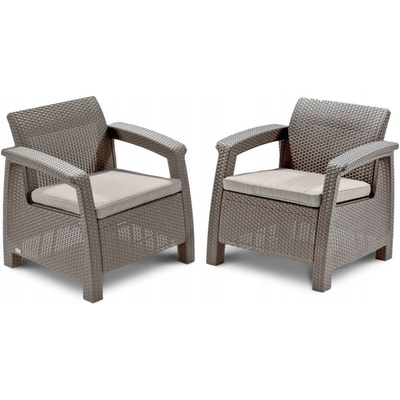 Keter Corfu Duo cappuccino set křesel 2 ks
