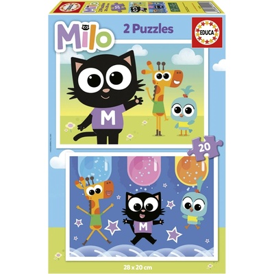 Educa Детски пъзел 2 в 1 Educa - Milo, 2 х 20 части (EDU19541)