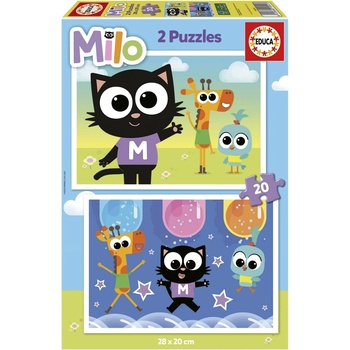 Educa Детски пъзел 2 в 1 Educa - Milo, 2 х 20 части (EDU19541)