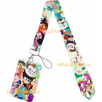 Šňůrka na krk 25220 s cedulkou na ID karty Phineas and Ferb